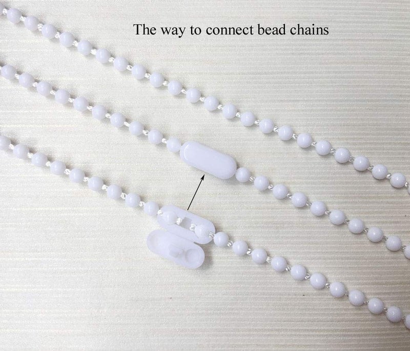 Luanxu 10 Meters (10.94 Yards) with 10 PCS of Connectors for Roller Blind Bead Chain Cord Venetian Honeycomb Vertical Shade Blind Cord for Roller Blind Replacement Parts Repair Fittings (White) - Image 3